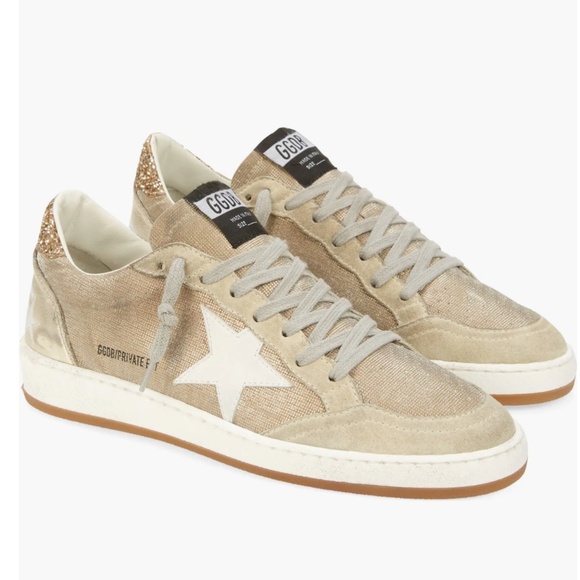 Golden Goose Ball Star Low Top Sneaker Nordstrom Exclusive Natural/ Gold/ Grey - Picture 1 of 8